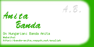 anita banda business card